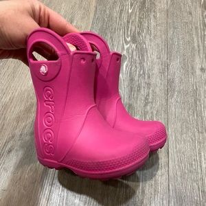 Little Girl Pink Croc Rainboots (toddler size 6)